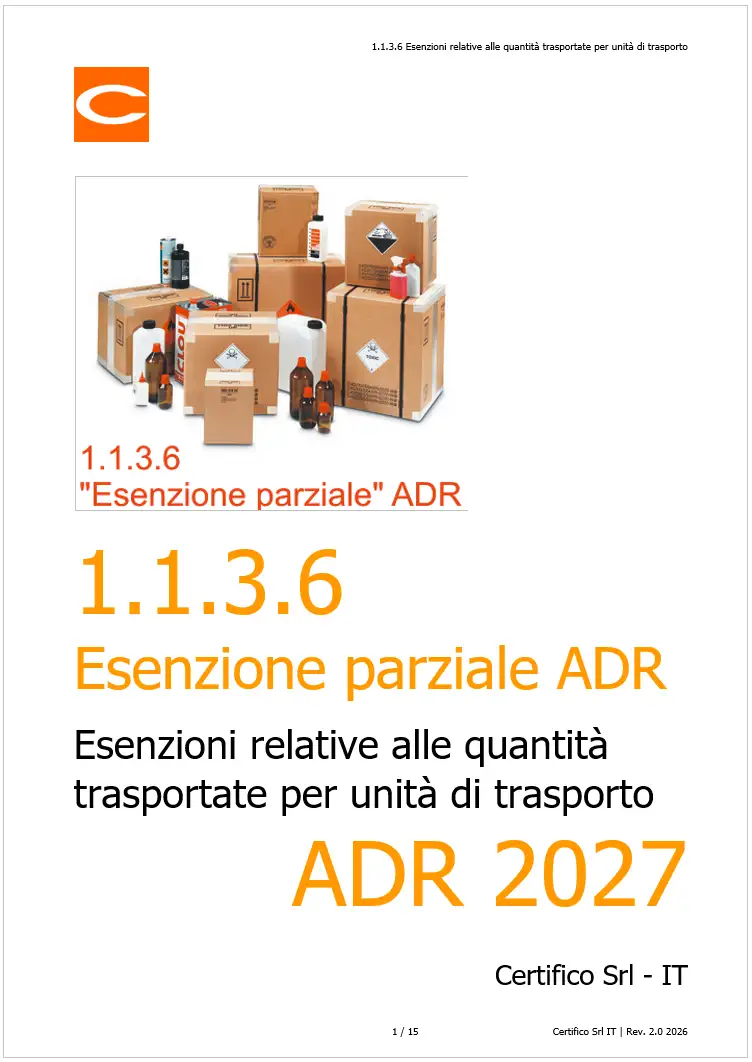 ADR: Il capitolo relativo alle "esenzioni parziali" ADR: Il capitolo relativo alle "esenzioni parziali"